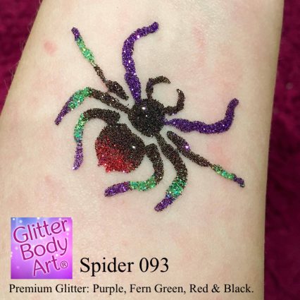 Spider glitter tattoo stencil