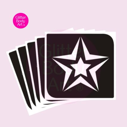 double star glitter tattoo stencil