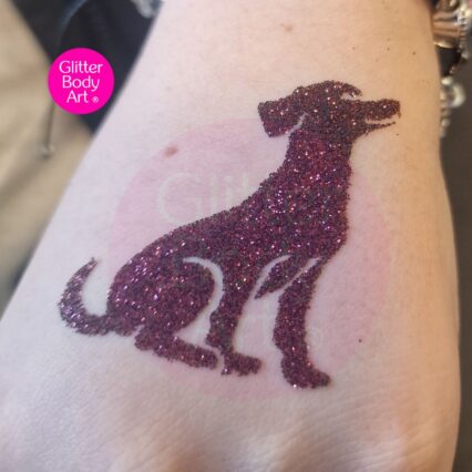 puppy dog glitter tattoo for kids parties