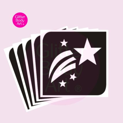 self adhesive shooting star glitter tattoo stencil