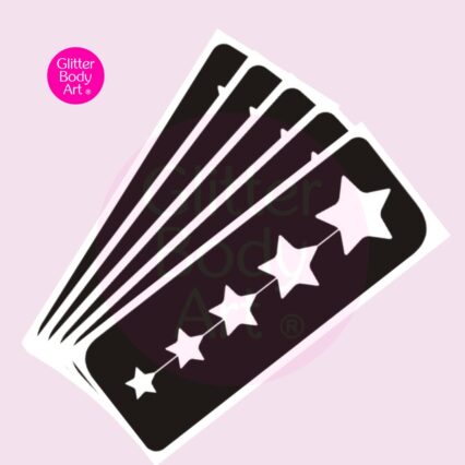 set of long stars stencil for creating glitter tattoos