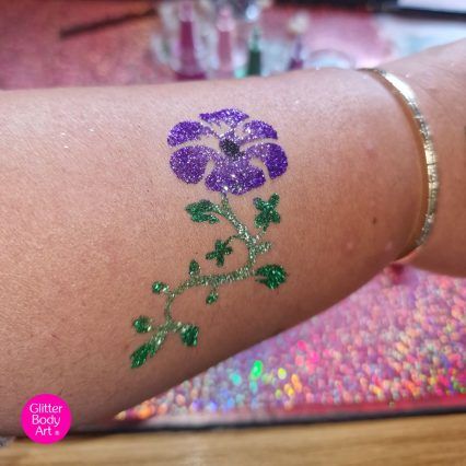 flower glitter tattoo stencil for kids temporary tattoos
