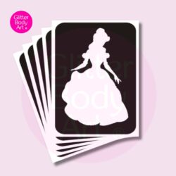 princess belle glitter tattoo stencil