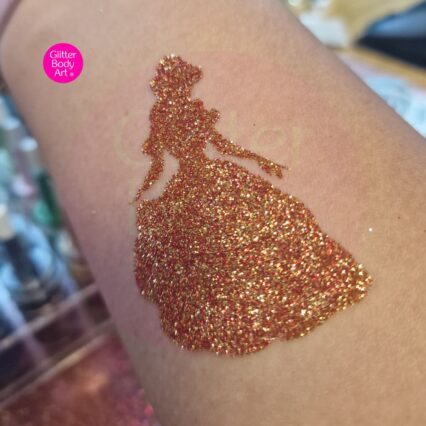 princess belle glitter tattoo stencil