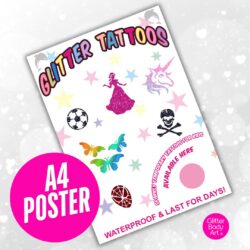 GLITTER TATTOO POSTER ADVERTISING GLITTER TATTOOS