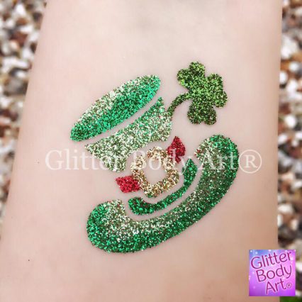 ireland st patricks day temporary tattoo stencil, paddy's day glitter tattoos