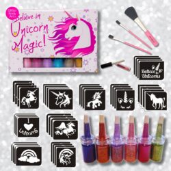 Unicorn glitter tattoo kit