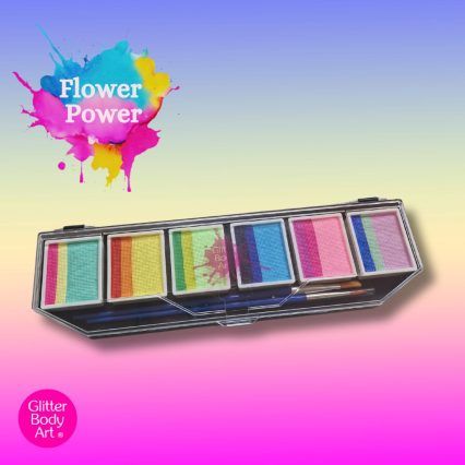 flower power face paint pallette - glitter body art