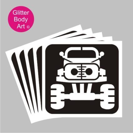 monster truck glitter tattoo stencil