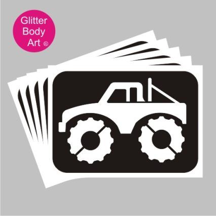 monster truck glitter tattoo stencil