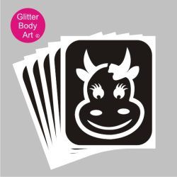 Meggy Moo cow glitter tattoo stencil