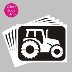 farm tractor glitter tattoo stencil