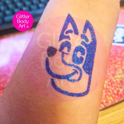 Bluey dog glitter tattoo stencil