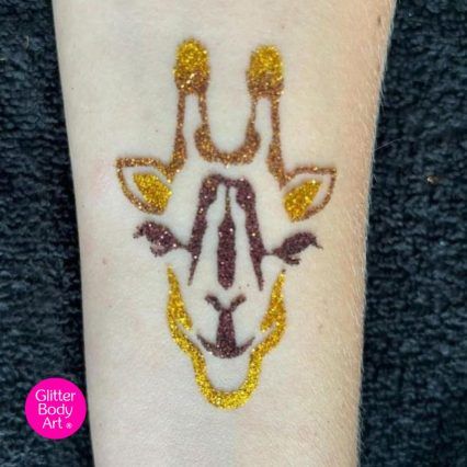 giraffe glitter tattoo stencil