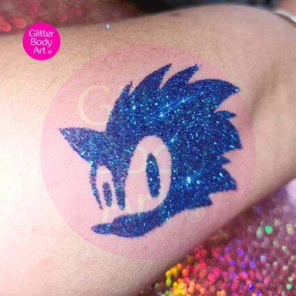 sonic the hedgehog glitter tattoo stencil