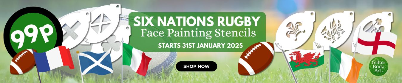 SIX NATIONS RUGBY FACEPAINTING STENCILS