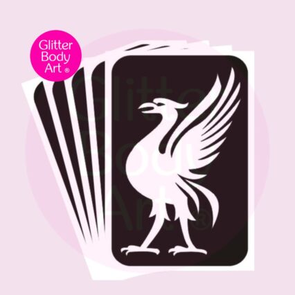 Liverbird glitter tattoo stencils, pack sof 5, supporting Liverpool