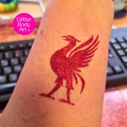 liverpool liverbird glitter tattoo stencil