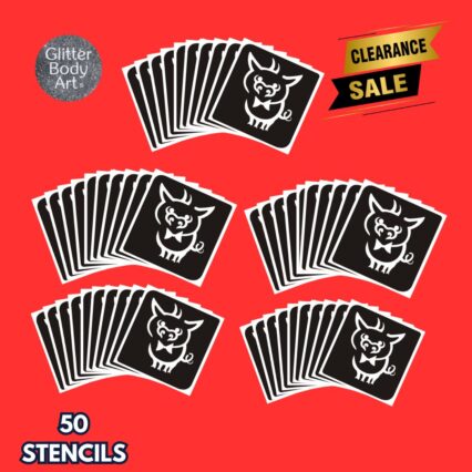 piggy glitter tattoo stencil clearance pack