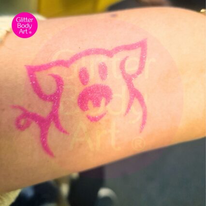 pig glitter tattoo stencil