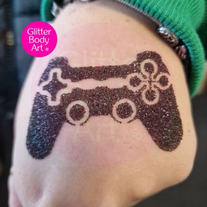 Playstation controller glitter tattoo stencil