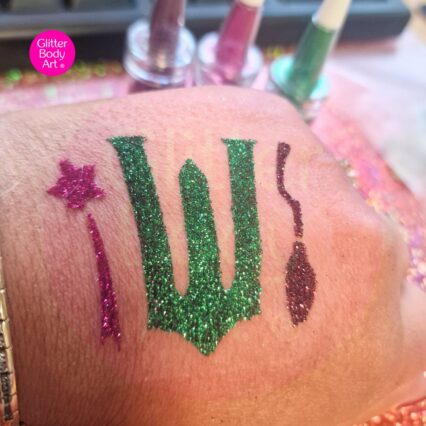 Wicked glitter tattoo stencil