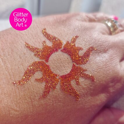 blazing sun glitter tattoo stencil