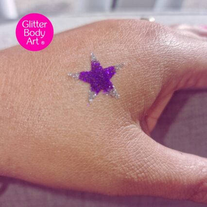 mini star glitter tattoo stencil