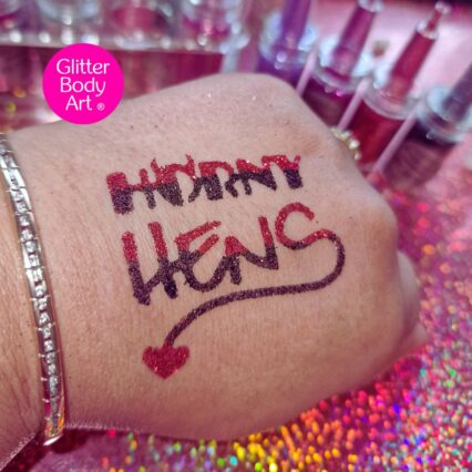 Horny hens glitter tattoo