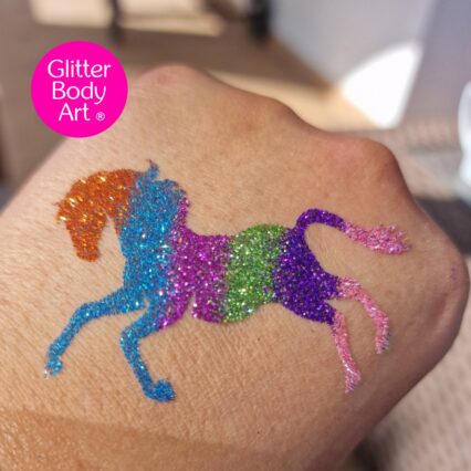 stallion glitter tattoo stencil