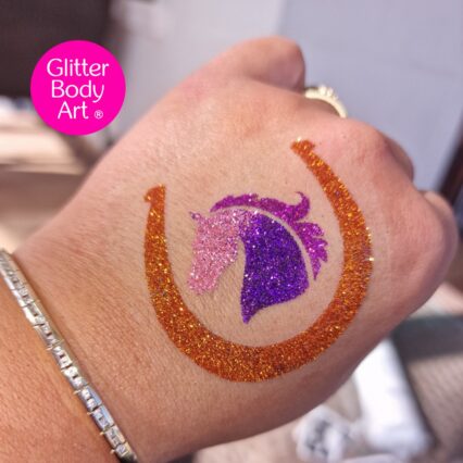 Horsehoe glitter tattoo stencil