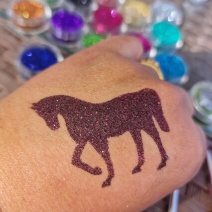 ned the pony glitter tattoo stencil