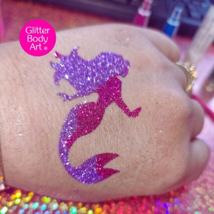 Sitting mermaid glitter tattoo