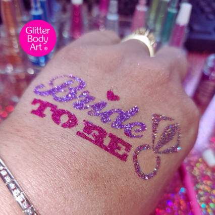 Bride to be glitter tattoo stencil