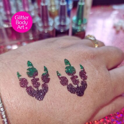 dinosaur foot prints glitter tattoo stencil