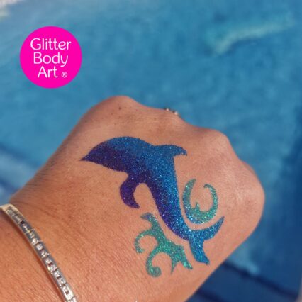 dolphin glitter tattoo stencil