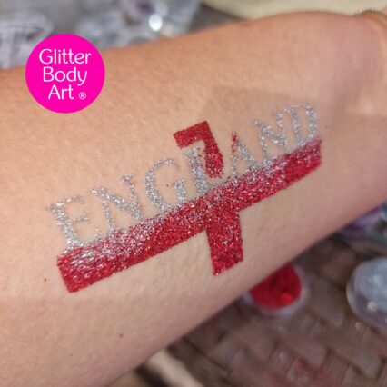 england glitter tattoo