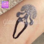 Scream glitter tattoo, halloween temporary tattoo stencil