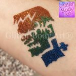 Frankenstein glitter tattoo, halloween temporary tattoo stencils