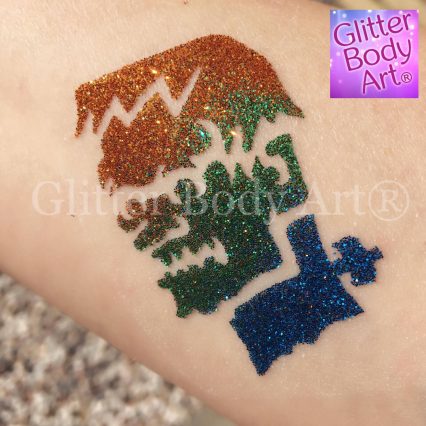 Frankenstein glitter tattoo, halloween temporary tattoo stencils