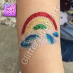 rainbow and clouds glitter tattoo, kids temporary tattoos