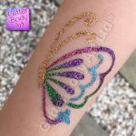 butterfly sparkly glitter tattoo, butterfly temporary tattoo stencil