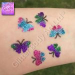 butterfly sparkly glitter tattoo, butterfly temporary tattoo stencil