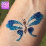 butterfly sparkly glitter tattoo, butterfly temporary tattoo stencil