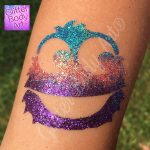 Cookie monster temporary tattoo stencil, kids glitter tattoos